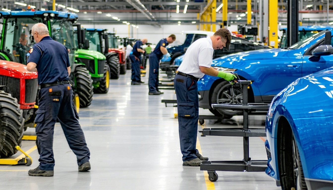 Technicians working in an OPE Dealership