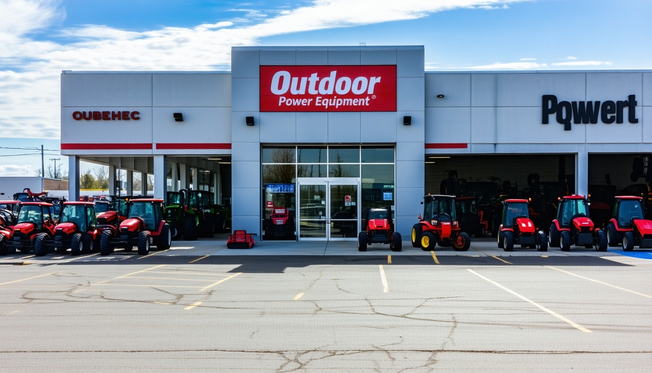 The entrance to an Outdoor Power Equipment Dealership